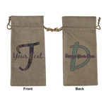 Tie Dye Large Burlap Gift Bag - Front & Back (Personalized)