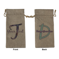 Tie Dye Large Burlap Gift Bag - Front & Back (Personalized)