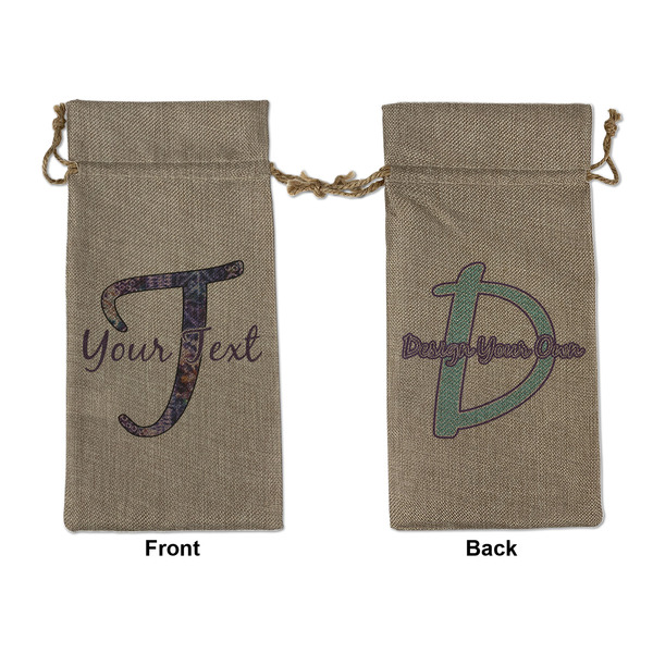 Custom Tie Dye Large Burlap Gift Bag - Front & Back (Personalized)