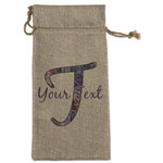 Tie Dye Large Burlap Gift Bag - Front