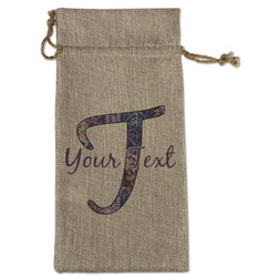 Tie Dye Large Burlap Gift Bag - Front