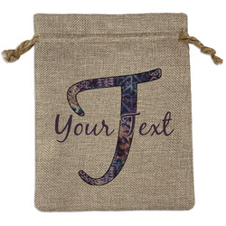 Tie Dye Medium Burlap Gift Bag - Front