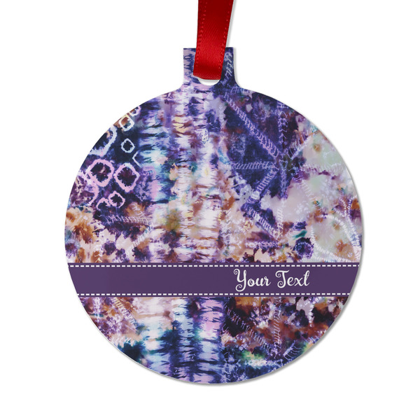 Custom Tie Dye Metal Ball Ornament - Double Sided w/ Name or Text