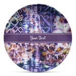 Tie Dye Microwave Safe Plastic Plate - Composite Polymer (Personalized)