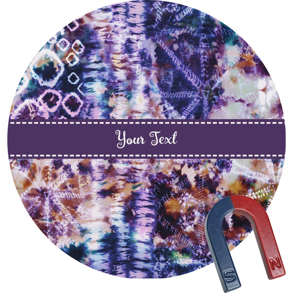 Custom Tie Dye Round Fridge Magnet (Personalized)