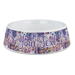 Tie Dye Plastic Dog Bowl - Large (Personalized)