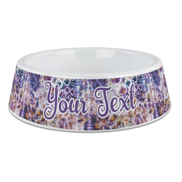 Custom Tie Dye Plastic Dog Bowl - Large (Personalized)