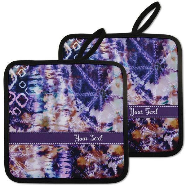 Custom Tie Dye Pot Holders - Set of 2 w/ Name or Text