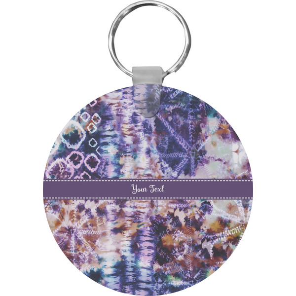 Custom Tie Dye Round Plastic Keychain (Personalized)