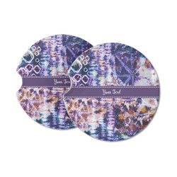 Tie Dye Sandstone Car Coasters - Set of 2 (Personalized)