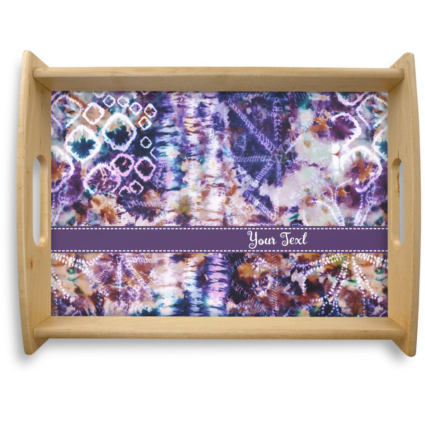 Custom Tie Dye Natural Wooden Tray - Large (Personalized)