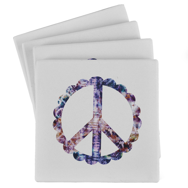 Custom Tie Dye Absorbent Stone Coasters - Set of 4