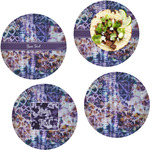 Tie Dye Set of 4 Glass Lunch / Dinner Plate 10" (Personalized)