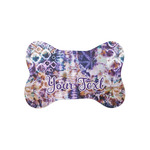 Tie Dye Bone Shaped Dog Food Mat (Small) (Personalized)