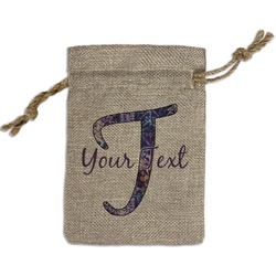 Tie Dye Small Burlap Gift Bag - Front