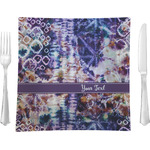 Tie Dye Glass Square Lunch / Dinner Plate 9.5" (Personalized)