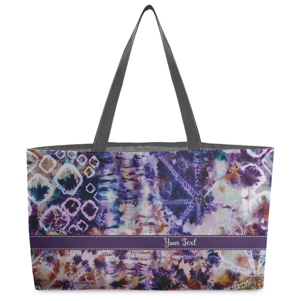 Custom Tie Dye Beach Totes Bag - w/ Black Handles (Personalized)