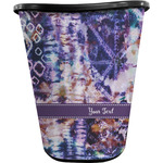 Tie Dye Waste Basket - Single Sided (Black) (Personalized)