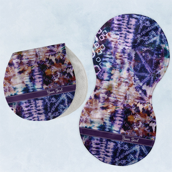 Custom Tie Dye Burp Pads - Velour - Set of 2 w/ Name or Text