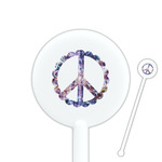 Tie Dye 5.5" Round Plastic Stir Sticks - White - Double Sided