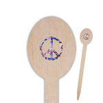 Tie Dye Oval Wooden Food Picks - Single Sided