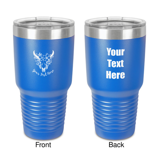 Custom Boho 30 oz Stainless Steel Tumbler - Royal Blue - Double-Sided (Personalized)