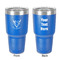 Boho 30 oz Stainless Steel Ringneck Tumbler - Blue - Double Sided - Front & Back