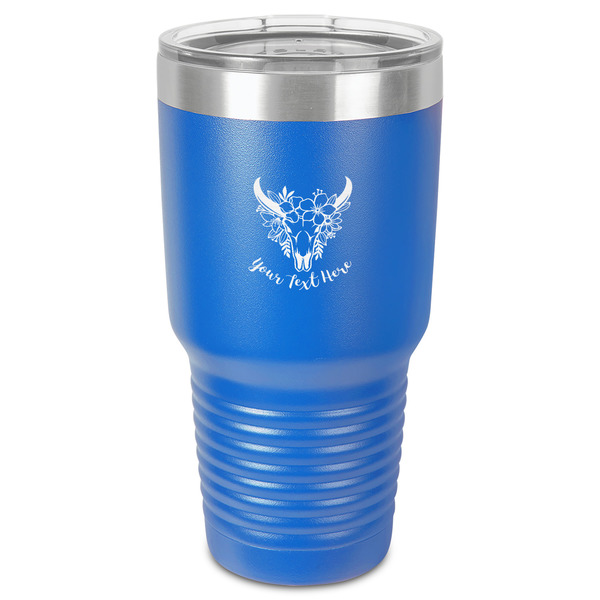 Custom Boho 30 oz Stainless Steel Tumbler - Royal Blue - Single-Sided (Personalized)