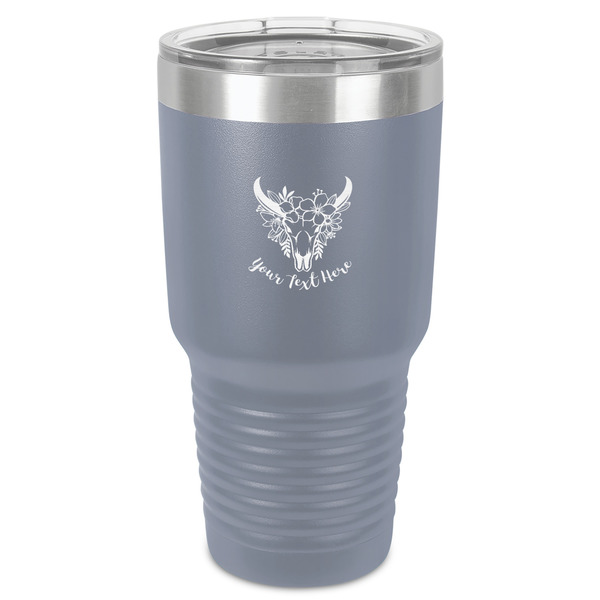 Custom Boho 30 oz Stainless Steel Tumbler - Grey - Single-Sided (Personalized)