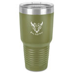 Boho 30 oz Stainless Steel Tumbler - Olive - Single-Sided (Personalized)