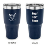 Boho 30 oz Stainless Steel Tumbler - Navy - Double Sided (Personalized)