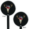 Boho Black Plastic 5.5" Stir Stick - Double Sided - Round - Front & Back