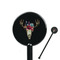 Boho Black Plastic 5.5" Stir Stick - Round - Closeup