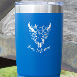 Boho 20 oz Stainless Steel Tumbler - Royal Blue - Single Sided (Personalized)