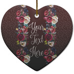 Boho Heart Ceramic Ornament w/ Name or Text