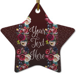 Boho Star Ceramic Ornament w/ Name or Text