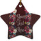 Boho Ceramic Flat Ornament - Star (Front)