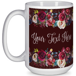 Boho 15 Oz Coffee Mug - White (Personalized)