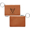 Boho Cognac Leatherette Keychain ID Holders - Front Apvl