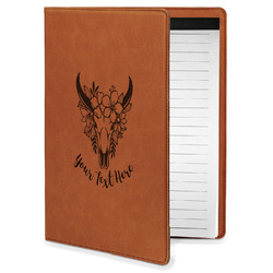 Boho Leatherette Portfolio with Notepad - Small - Double Sided (Personalized)