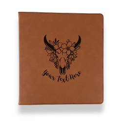 Boho Leather Binder - 1" - Rawhide (Personalized)