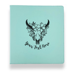 Boho Leather Binder - 1" - Teal (Personalized)