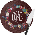 Boho Round Glass Cutting Board - Small (Personalized)