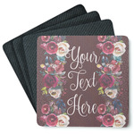 Boho Square Rubber Backed Coasters - Set of 4 (Personalized)