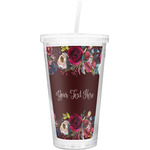 Boho Double Wall Tumbler with Straw (Personalized)