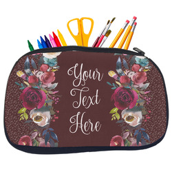 Boho Neoprene Pencil Case - Medium w/ Name or Text