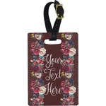 Boho Plastic Luggage Tag - Rectangular w/ Name or Text