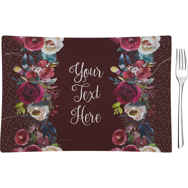 Custom Boho Rectangular Glass Appetizer / Dessert Plate - Single or Set (Personalized)