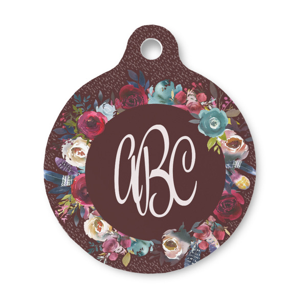 Custom Boho Round Pet ID Tag - Small (Personalized)