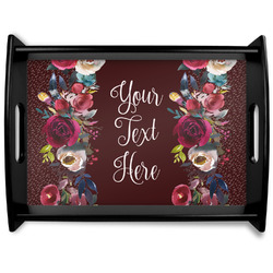 Boho Black Wooden Tray - Large (Personalized)